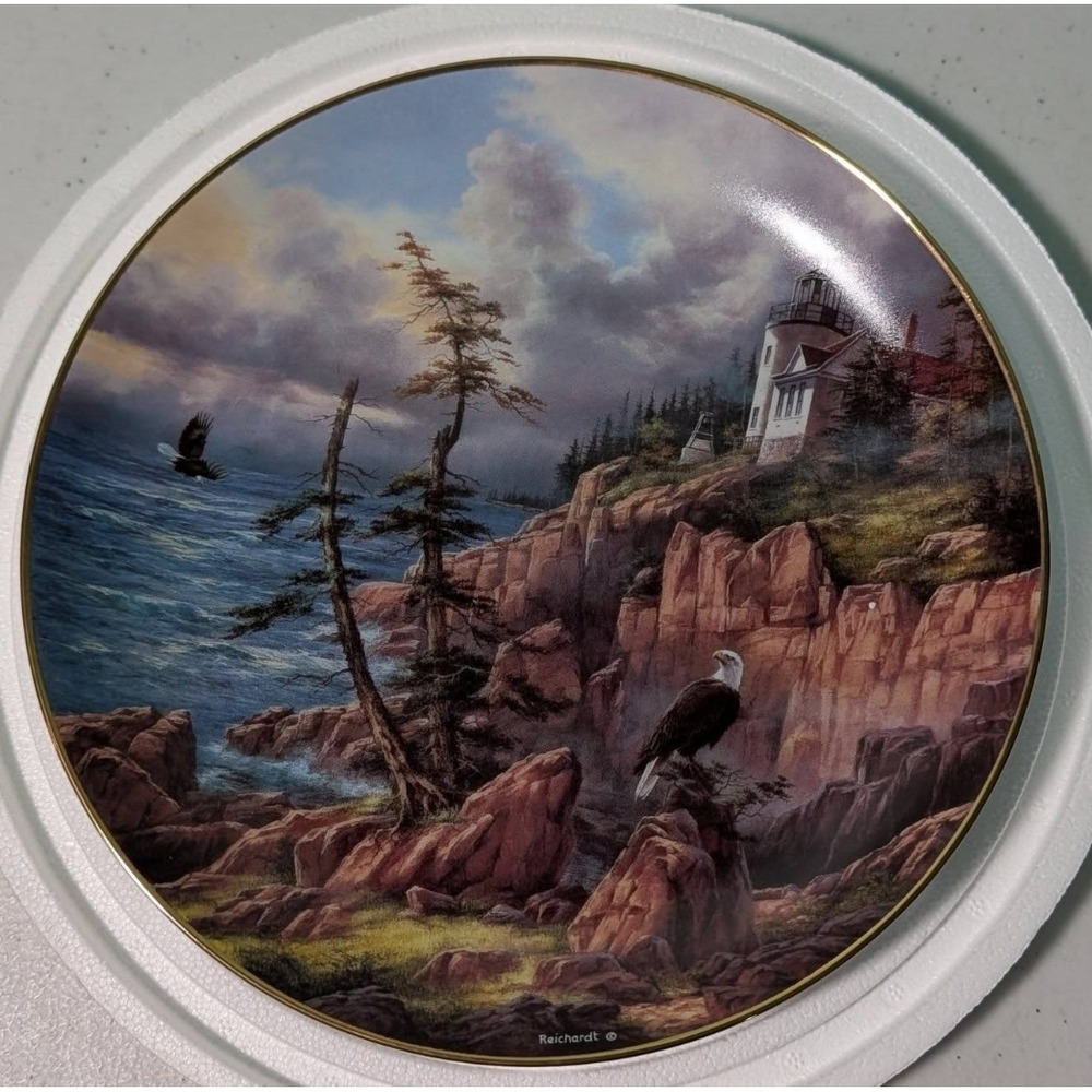 Danbury Mint Vigilant Beacon Plate 8" Acadia National Park Vintage By Rudi